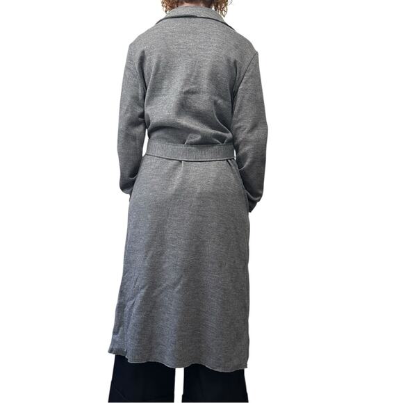 The Row Wool Trench Coat size S Gray Wrap Sash Tie - Picture 4 of 15